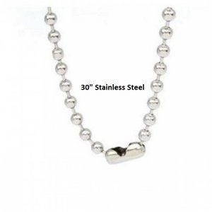 Stainless steel necklace 30 inch bead chan NWT